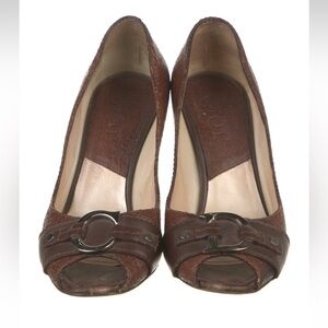 Dior Brown Leather Heels Elegant Design